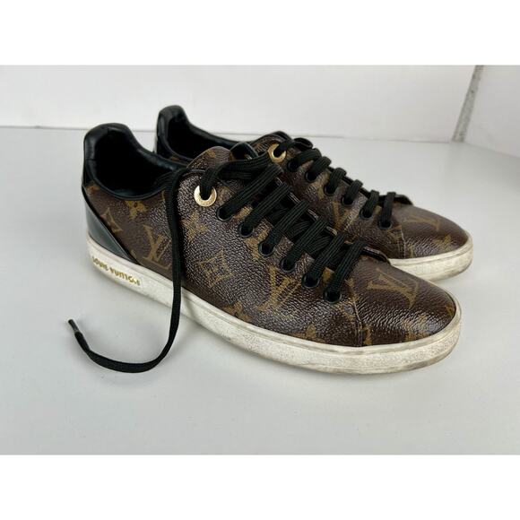 Louis Vuitton Monogram Canvas Patent Leather Front Row Sneakers - Size 37 - Picture 1 of 8